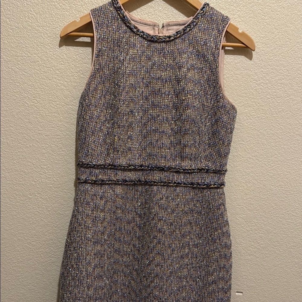 J. Crew Gray Sheath Dress Sleeveless Crew Neck Wedding Guest